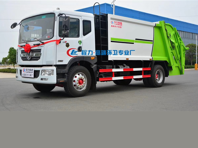 國六東風D9壓縮垃圾車-程力高端環(huán)衛(wèi)壓縮垃圾車